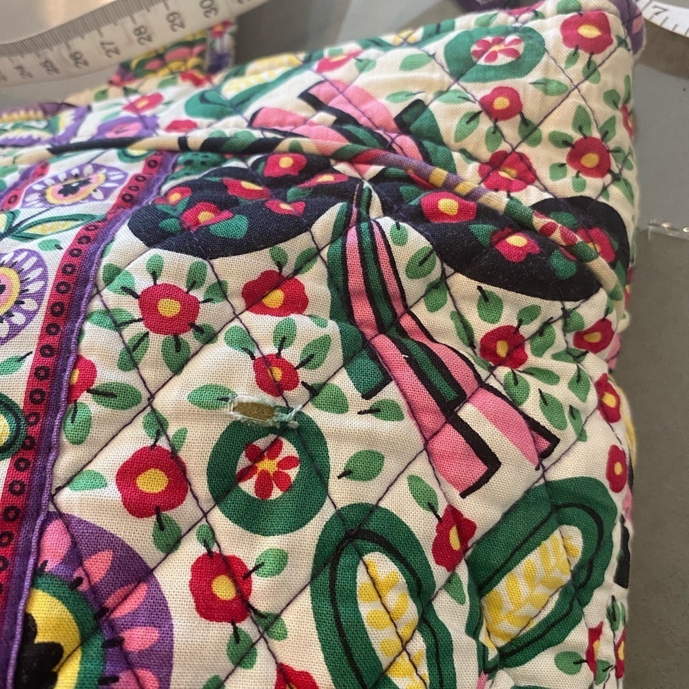 Vera Bradley quilted Floral paisley pink purple Patterned Tote Bag grandmacore - Picture 8 of 15